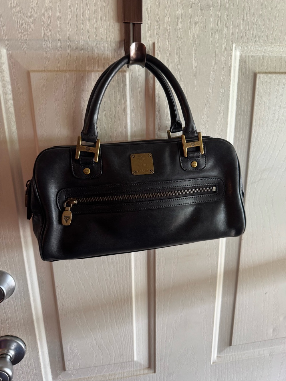MCM Black Interior with Gold Hardware Logo Patch - Picture 2 of 6